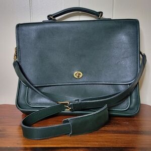 Vintage Coach Colebrook #5181 Green 2way Shoulder Bag Messenger Briefcase